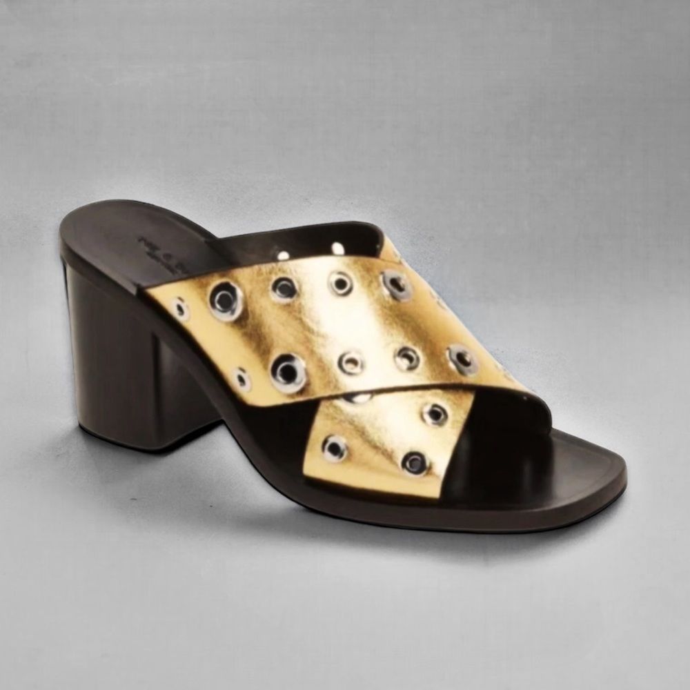 Rag & Bone Paige Sandals in Gold Grommet